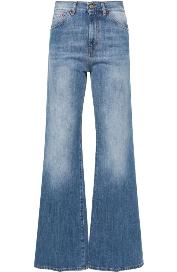 Jeans Amber cinque tasche wide leg fit, vita regolare, gamba