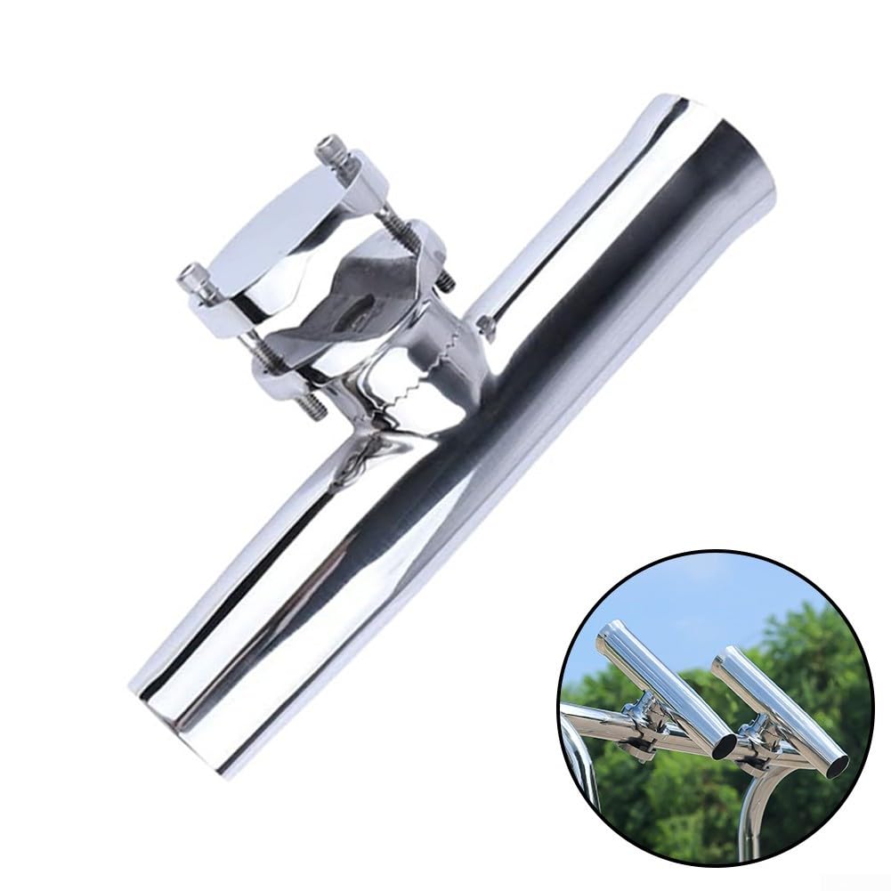 Soporte de caña de pescar de acero inoxidable para barcos, soporte de pesca ajustable de 32 ángulos con acolchado de goma, accesorios de montaje de cubierta resistentes para agua salada, adecuado para