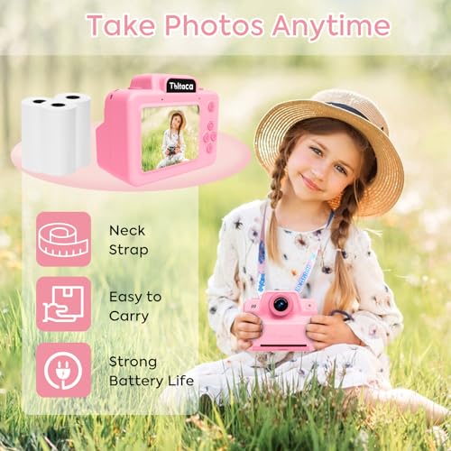 Image of Kids Camera Instant Print Camera for Kids, Toddler Instant Camera for 3 4 5 6 7 8 9 10 Year Old Girls Christmas Birthday Gifts, Portable Kid Child Digital Travel Camera Toy for Girl Boy Age 3-12