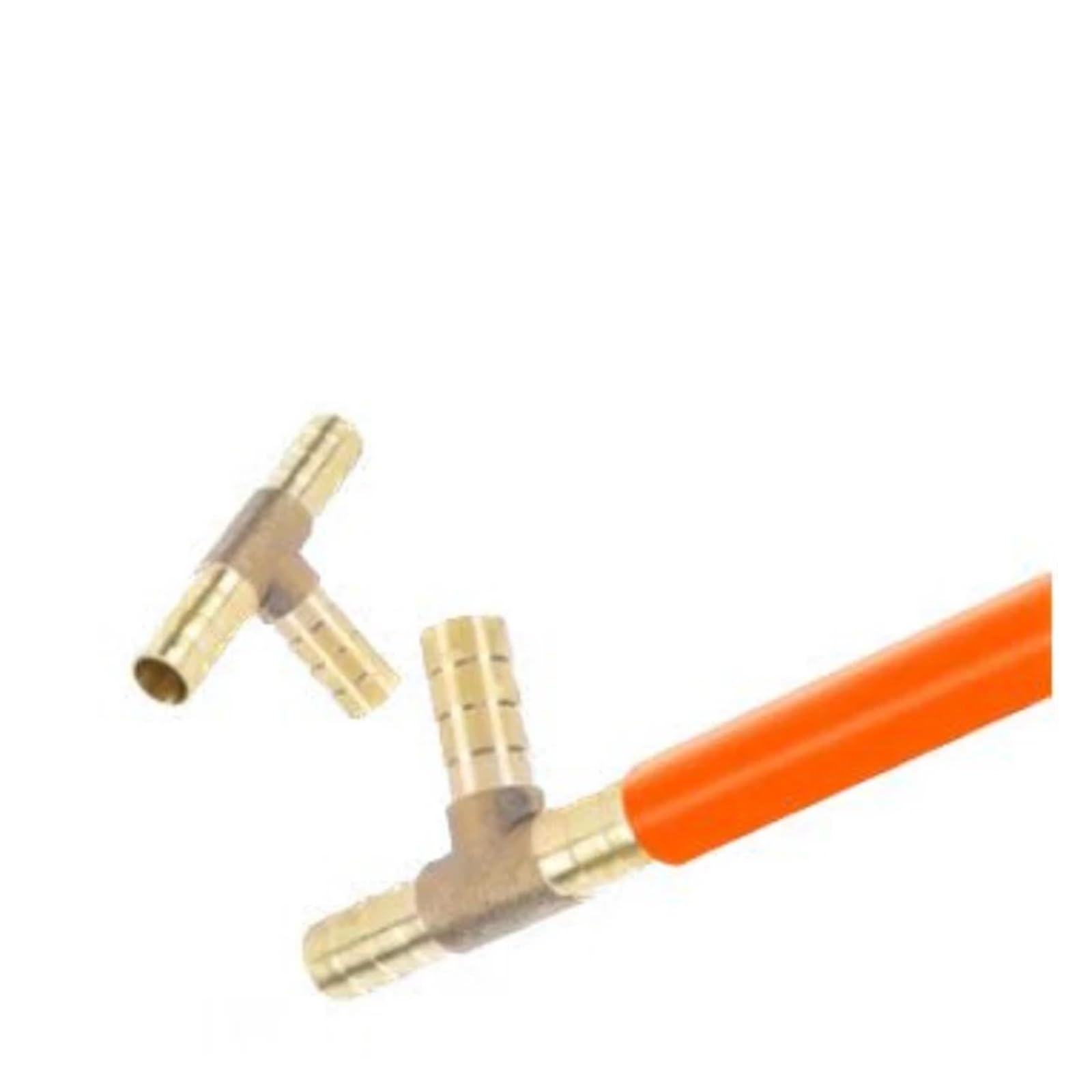Raccordo per Tubo da Giardino in Ottone, Confezione da 2 raccordi a T in Ottone a 3 Vie, Misure Multiple(OD 19mm-12mm-19mm)