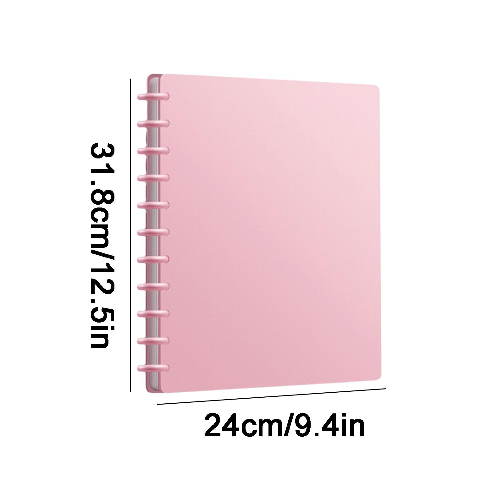 Carpetas de plástico, Carpeta A4 con Inserto Transparente Grueso de plástico, Carpeta de Doble Cara(Pale Red,36 Sheets)