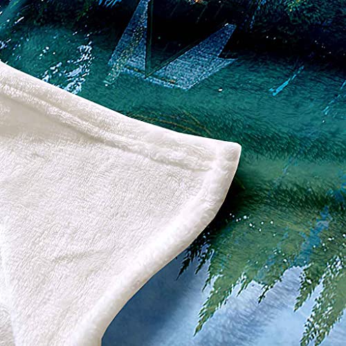Couverture Polaire en Flanelle Imprimé Lac Vert 150x200cm