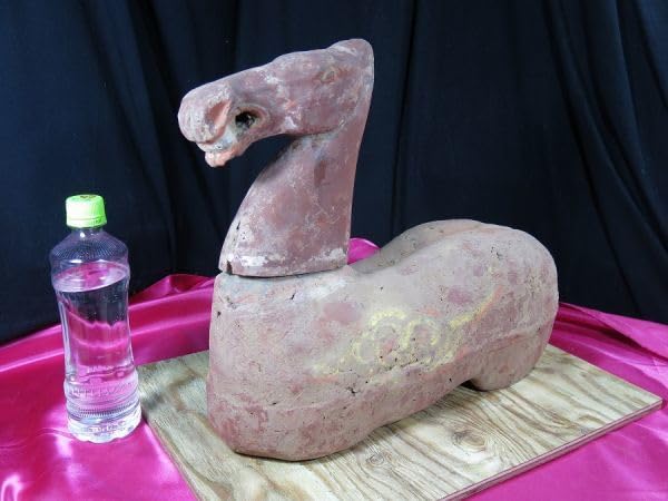 Amazon.co.jp: c漢代加彩馬俑頭部と胴部漢時代遺跡発掘品中国/副葬品