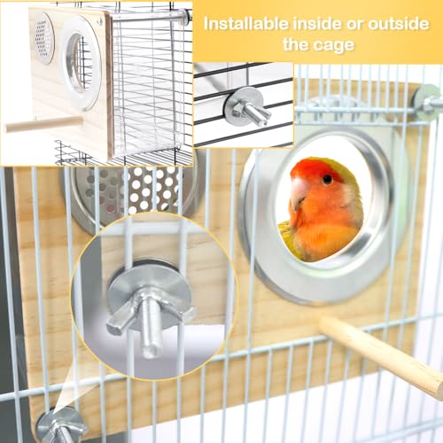 Image of VTurboWay Bird Nesting Box for Window Parakeet Transparent Breeding Box Cage Nest for Small Bird Parrot Parakeet Cockatiel Budgie Conure Lovebird Finch
