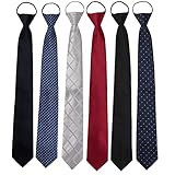 MEIANJU Mens Ties, Mens Zipper Ties Neckties for Men, Silky Zip Up Ties, Men's Pretied Tie Set (Mixed color 6pcs)