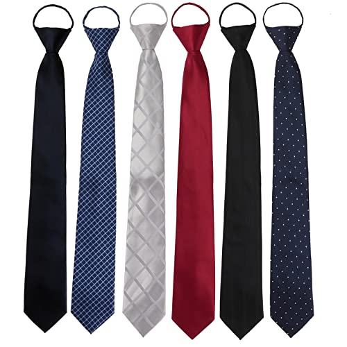 Image of Mens Ties, Mens Zipper Ties Neckties for Men, Silky Zip Up Ties, Men's Pretied Ties Set