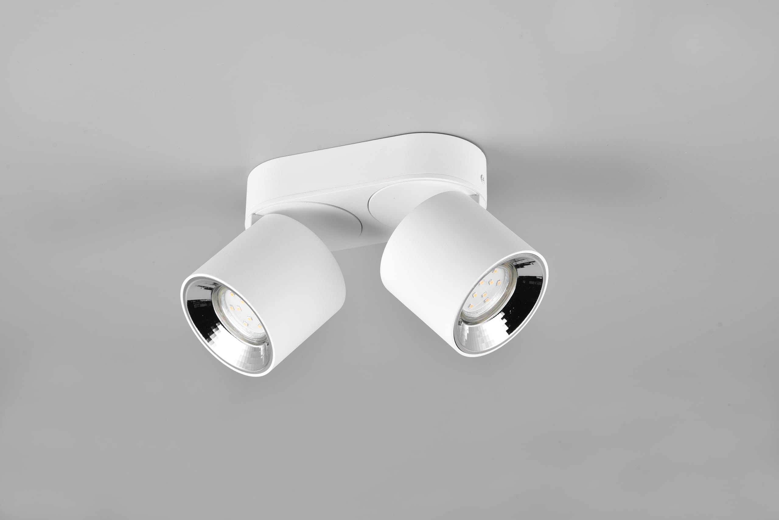 Trio Leuchten Foco – blanco mate – B 18 cm – metal – 2 focos