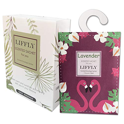 LIFFLY 6 Large Packs Lavender Scented Sachets for Drawer and Closet