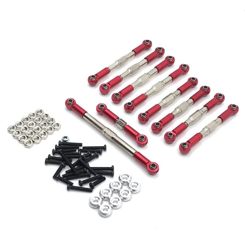 Metal Upgrade 10PCS Adjustable Tie Rod for WPL C14 C24 B14 B24 HengLong FeiYu RC Car Parts(Purple)