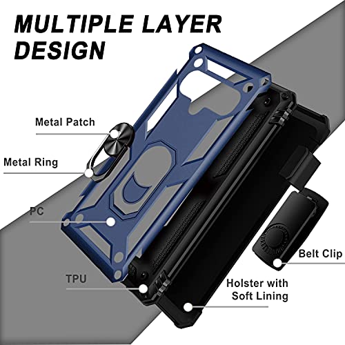 For Lg Stylo 6 Case With Belt Clip Holster Ring Holder, Military Grade Protection Cover[Fit For Magnetic Car Mount] Shockproof Anti Scratch Case For Lg Stylo 6 (Blue) #TOP6