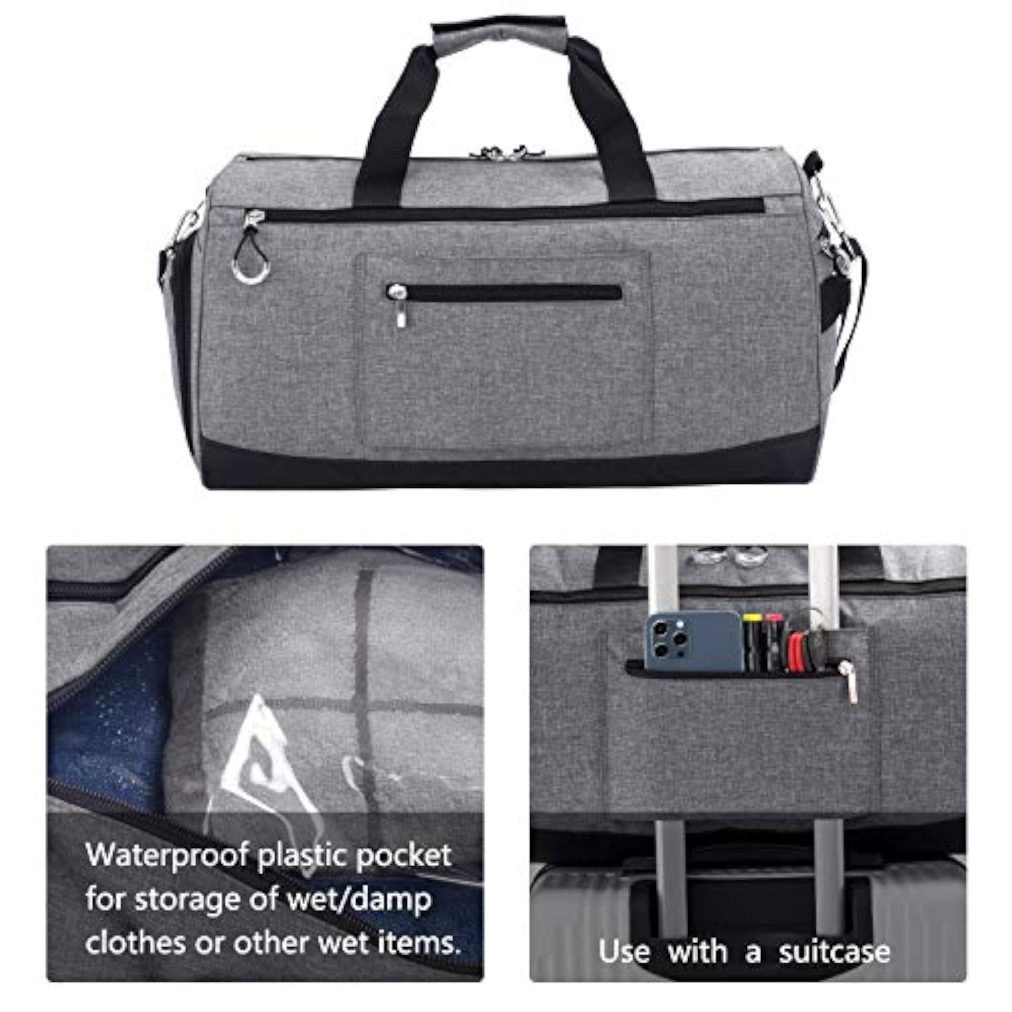Travel Duffel Bag, 45L with Shoes Compartment