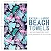 6 Packs Oversized Terry Beach Towel Set 36 x 72 Soft Thin Extra Large Pool Camping Swim Bulk Towels Blanket Clearance Travel Adult Essentials Accessories Must Haves Vacation Striped Flowers Flamingo