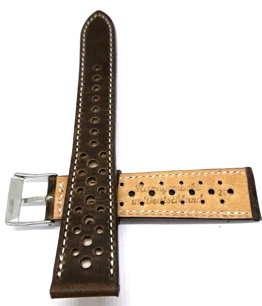 Fluco Horween 'Dublin' Racing Uhrenarmband 20mm dunkelbraun Made in Germany