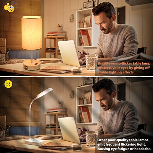 Table-Lamps-Set-of-2-Touch-Control-2-USB-Charging-PortsAC-Outlet-3-Way-Dimmable-Bedside-Nightstand-Lamp-with-Flaxen-Fabric-Shade-and-Wooden-Base-for-Bedroom-2-Pack-A19-LED-Bulbs-Included