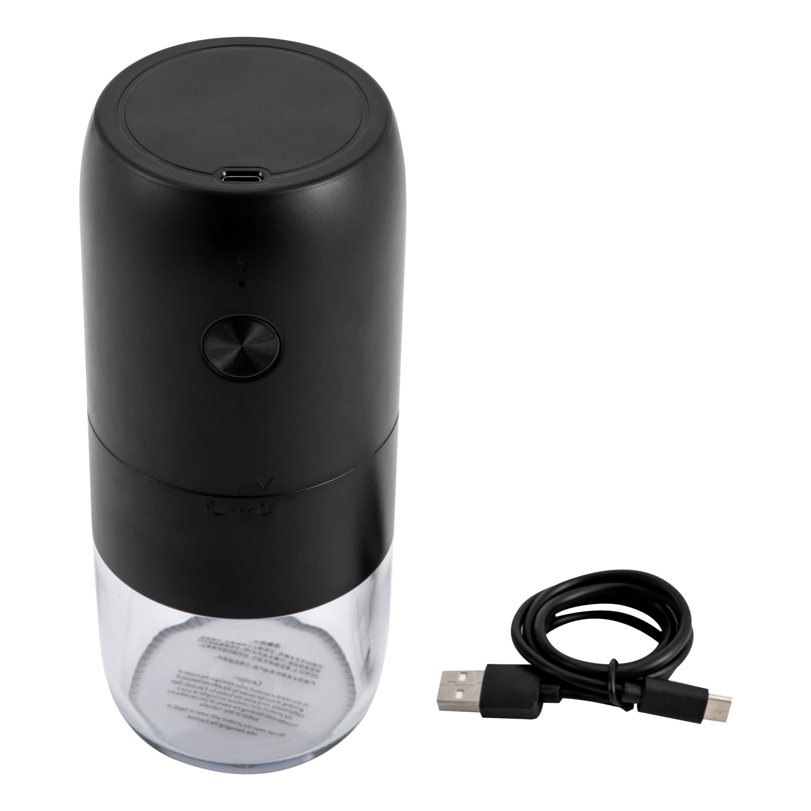 Moulin à café électrique rechargeable par USB avec broyeur conique en céramique | grossièreté réglable | Moulin à café expresso portable rechargeable 30 g pour haricots et épices (noir)