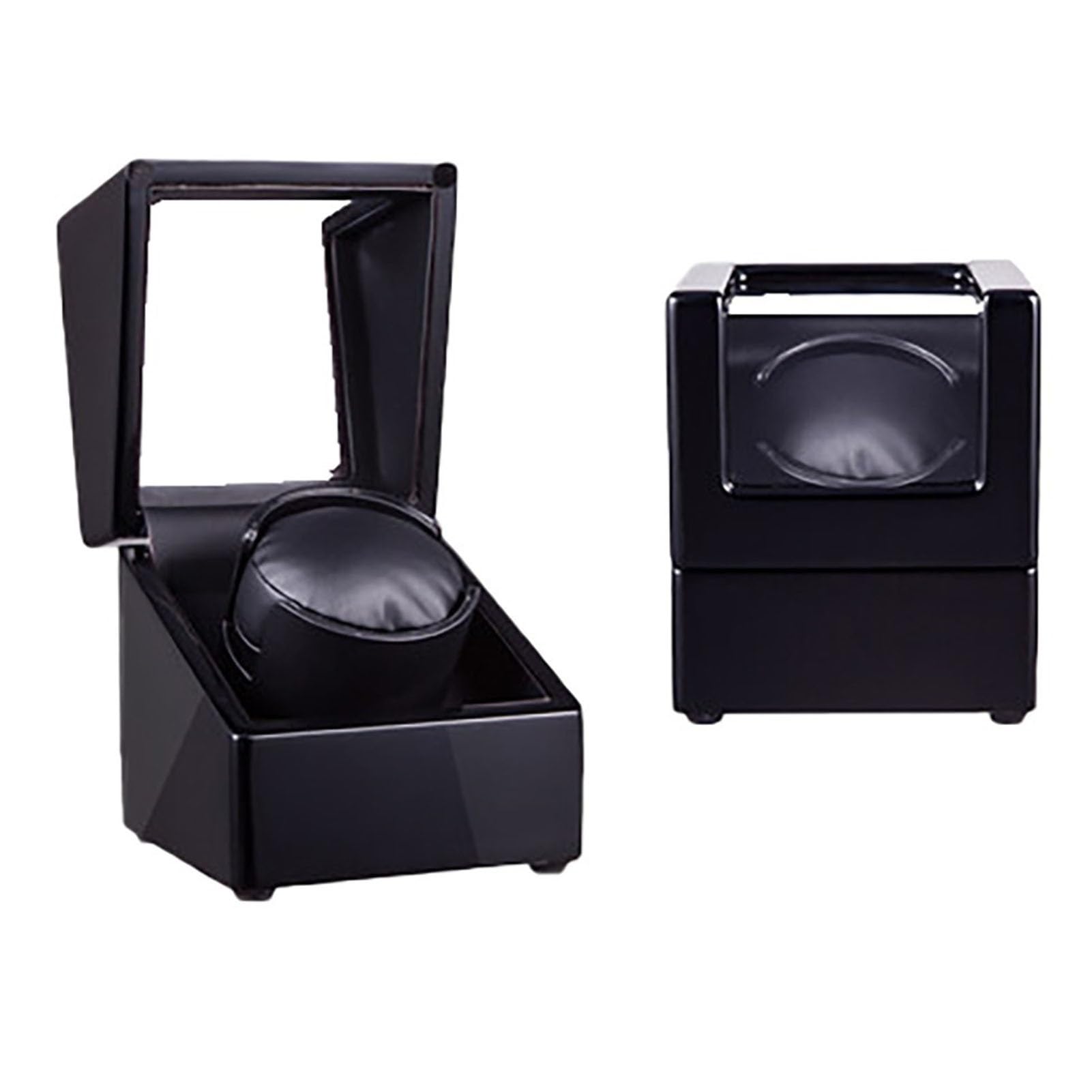 MYUYEE Single Watch Winder Box Automatic Watch Winders 5 Rotation Mode Setting With Flexible Plush Pillow Quiet Motor Powered By Ac Adaptor Or Batteries (A-Black Piano Lacquer)