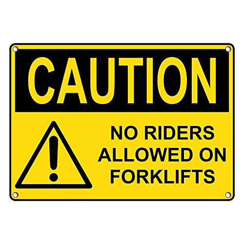 Amazon.com: Weatherproof Plastic OSHA Caution No Riders Allowed On ...