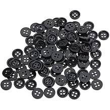 dophee 100Pcs Buttons، 10mm Black 4 Holes Round Resin Sewing Buttons for Clothes Clothing Shirts Pants Skirts DIY Crafts Projects Holiday Decoration