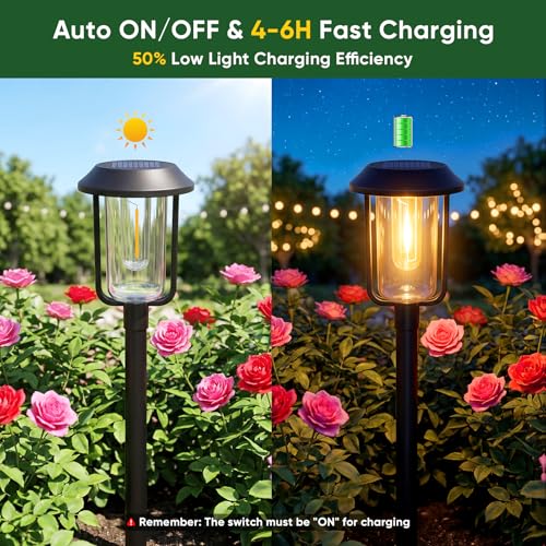Solar Pathway Lights Outdoor Waterproof: 8 Pack Bright Solar Garden Lights by NFEVER - Used condition - Image 5