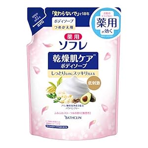 【医薬部外品】薬用ソフレ乾燥肌ケア ボディソープつめかえ用400mL(赤ちゃんと一緒に使えます)" 