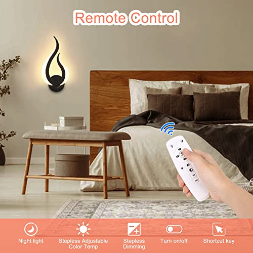 Lightess Smart Acrylic Wall Light 2.4G Remote/App Control Stepless Dimming Wall Lamp 2700k-6500k Adjustable Color Temps Led Wall Light with Memory Timer Function for Bedroom Living Room - Black Left - Image 5