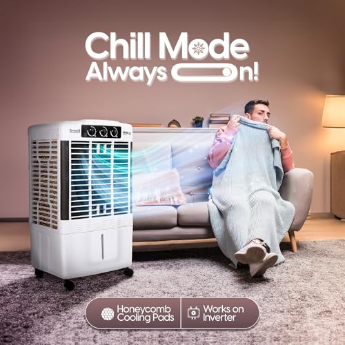 Image of SUMMERCOOL Nexia 65Ltr Desert Air Cooler for Home | High Speed Fan | 35ft powerful Air Throw | Desert Cooler | Inverter Compatible | HoneyComb | Collapsible Louvres| 1 year warranty | White