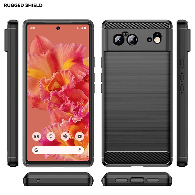 Image of Hybrid Carbon Fiber Back Case for Google Pixel 6 (Black)