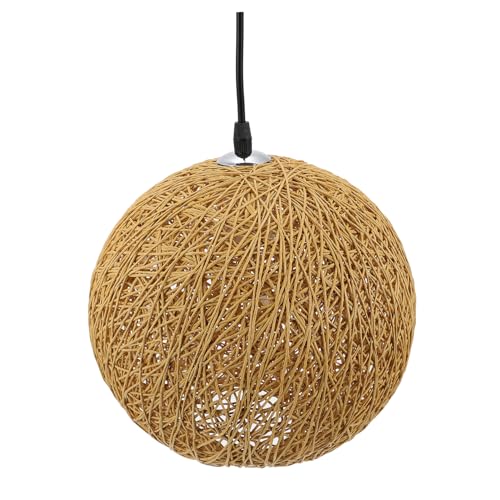 Lustre suspendu en rotin naturel pour créer une ambiance chaleureuse en salle à manger