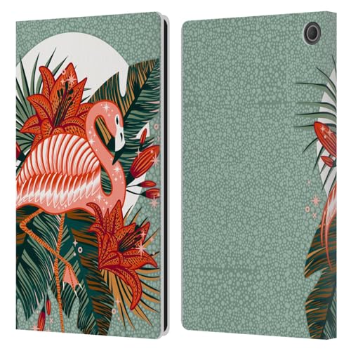 Housse cuir Fire Max 11 motif Flamingo et Lys finition premium Cat Coquillette