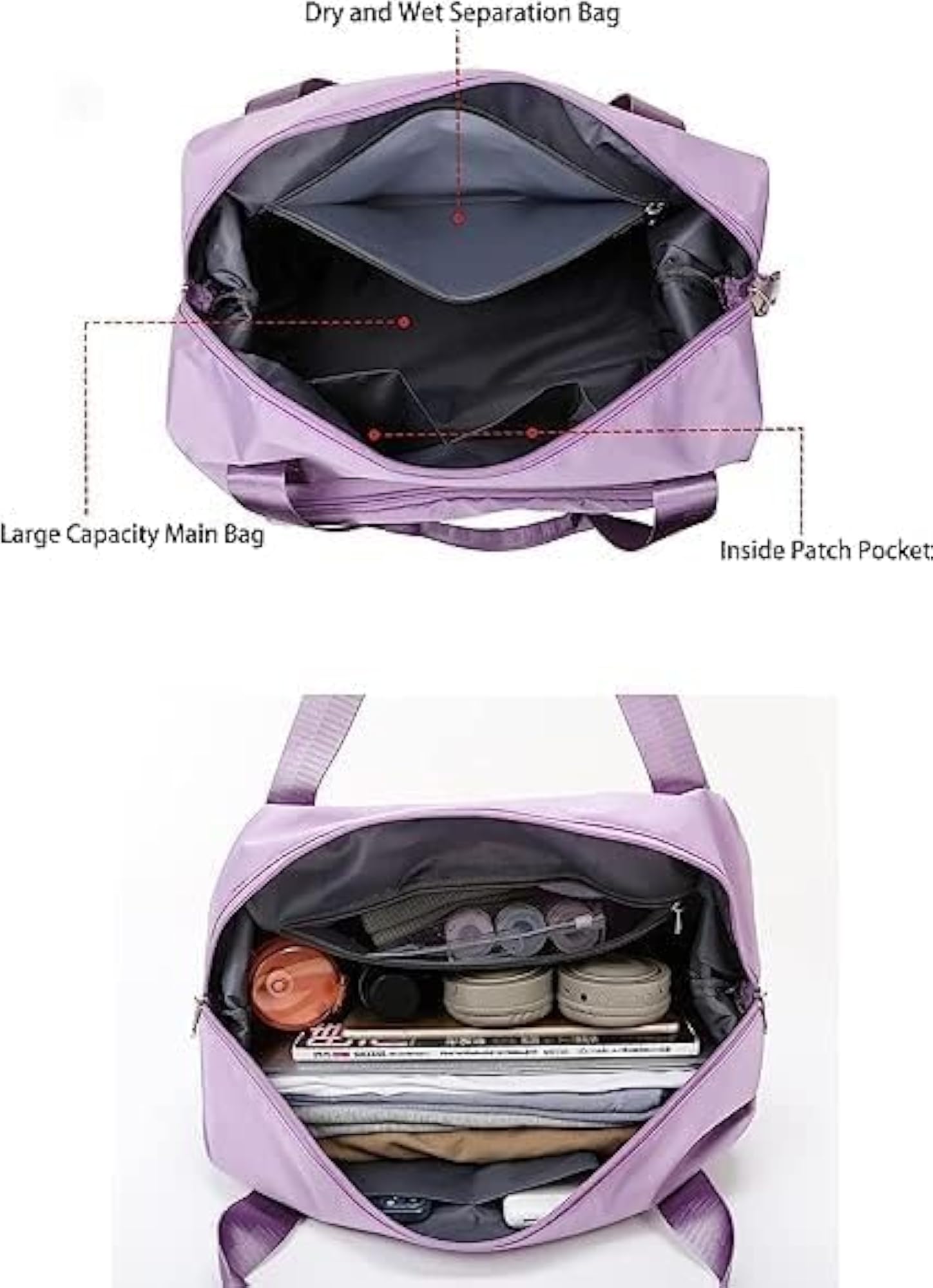 Foldable Waterproof Duffle Bag for Women, Large Travel Bag