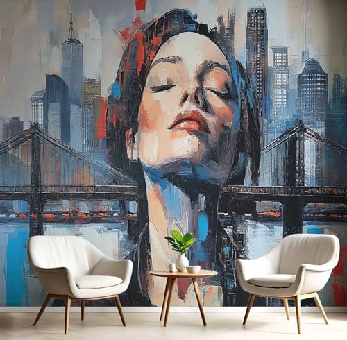 Papel Pintado 150×105 CM (W×H) Seda Personajes De Dibujos Animados Puente Mujer Papel Pintado, Impermeable Pared Papel Pintado Para DecoracióN De Paredes En BañO Dormitorio Muebles SalóN Cocina