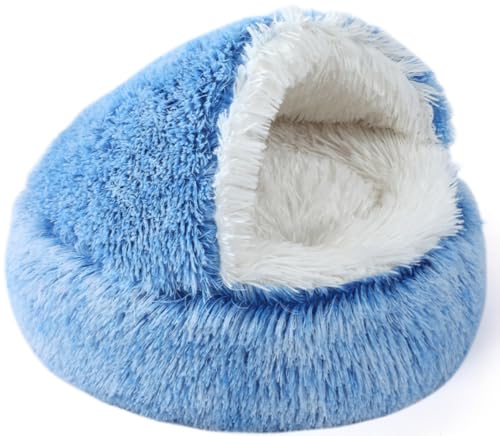 Wunnicx 猫 ベッド 犬 ベッド 冬ドーム 猫ハウス ペットベッド 猫 犬 クッション 猫 寝床 暖かい 滑り止め 洗える ふわふわ 柔らかい 犬猫兼用 貝殻型 室内用 保温防寒 冬寒さ対策 ペットベッド ドーム 犬 猫用 サイズ・カラー選択可 (6
