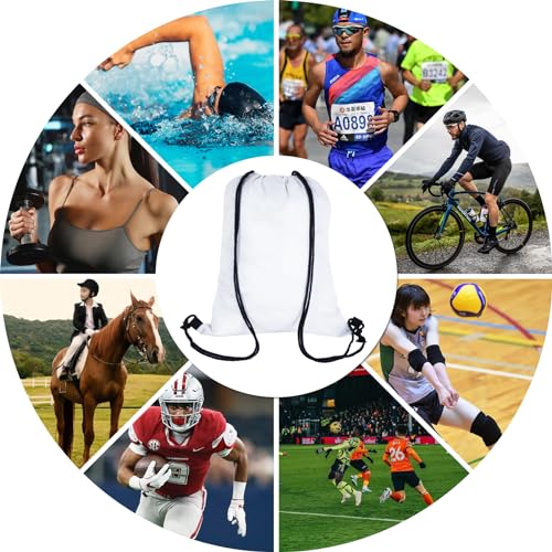 20 Pieces Sublimation Drawstring Backpack Bags Cinch Sack with String DIY Gym Sports Sackpack Lightweight4