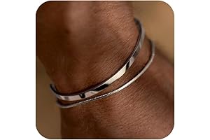 Men's Stackable Silver Cuff Bracelet