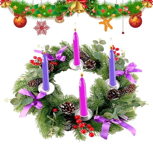 Décoration de centre de table de Noël avec couronne de l'Avent durable