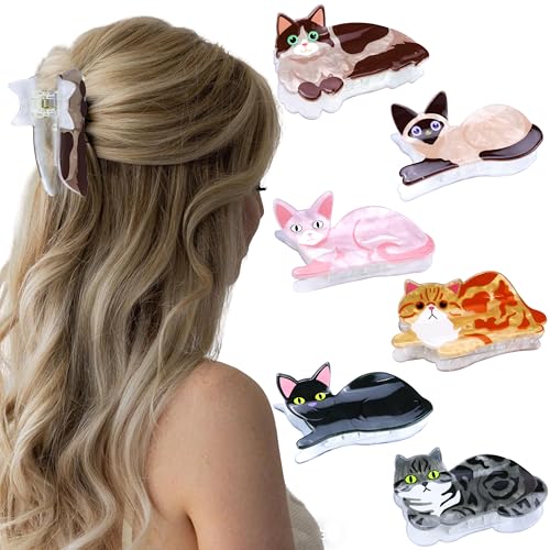 GLITZJOY Cat Hair Clips 6PCS