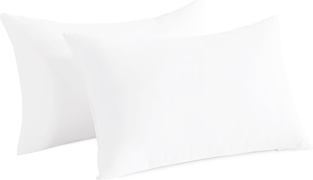 Queen Size Bed Pillows Set of 2, Soft Hotel Collection Pillows for Back, Stomach or Side Sleepers, Machine Washable, White