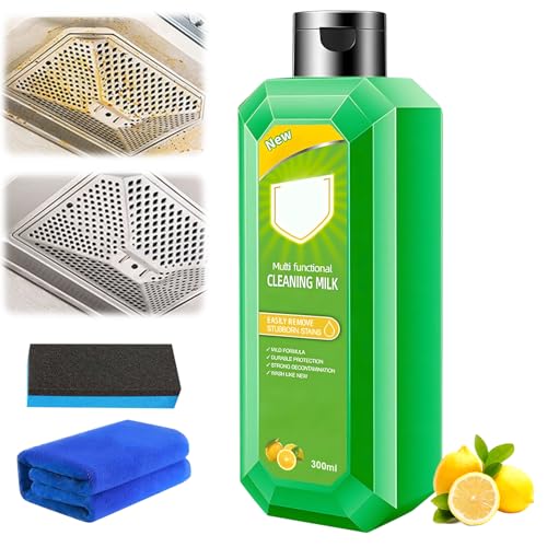 Cleaning Milk House Cleaner,Powerful Multifunctional Concentrated Cleansing Lotion,Effective Cleaning Milk for Household Kitchen to Heavy Oil Stains,Multi-purpose Oils Stain Cleaner（300ml/10.6oz）
