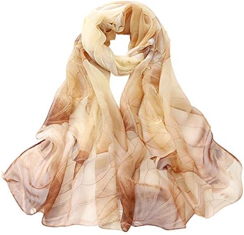 Ladies Floral Chiffon Scarf - Sunscreen Fashion Scarf Flower Print Lightweight Head Scarf Scarves Shawls Wrap For Women