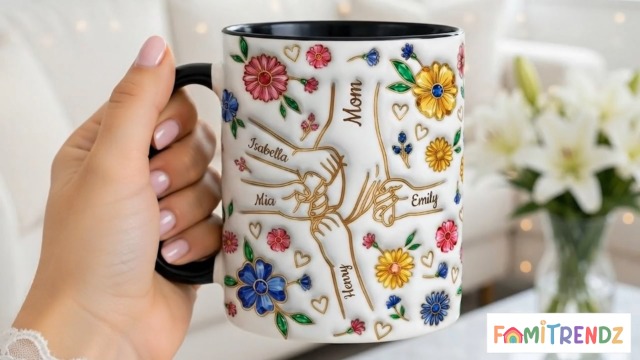 Taza personalizada para mamá con efecto 3D y nombres miniatura 7