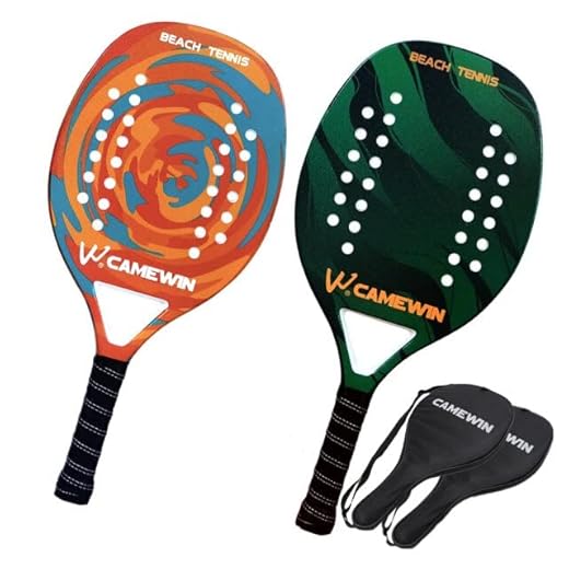 Kit 2 Raquetes de Beach Tennis Profissionais de Fibra de Carbono Camewin 400601