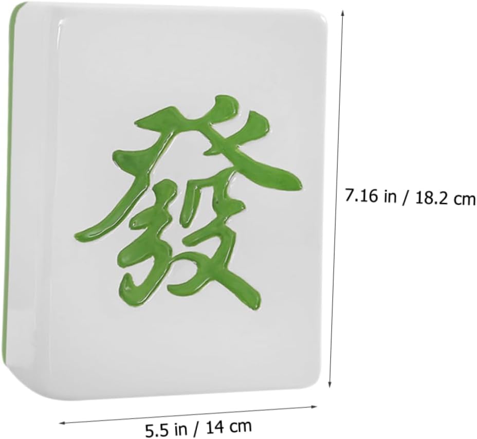 HANABASS Mahjong Design Coin Bank for Adults Creative Savings Box Decorative Ceramic Money Container Slotted Lid for Kids and Teens