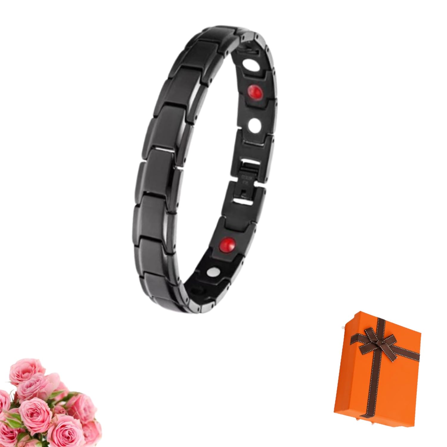 Prostate Power Magnetic Quantum Copper Band Bracelets,Adjustable Length Fashionable Bracelets Copper Bracelet,Copper Wrist Band for Men,Fashion Bracelets Copper Bracelet (Black,21cm)