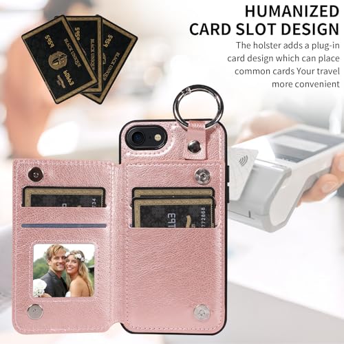 Étui de protection iPhone 7/8/SE antichoc rose gold avec fermoir - 5