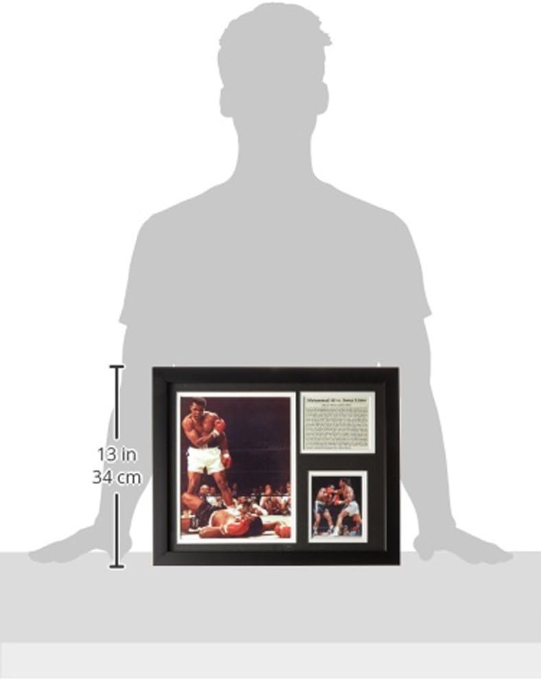 Muhammad Ali vs. Liston Championship Fight Collectible | Framed Photo Collage Wall Art Decor - 12"x15" | Legends Never Die
