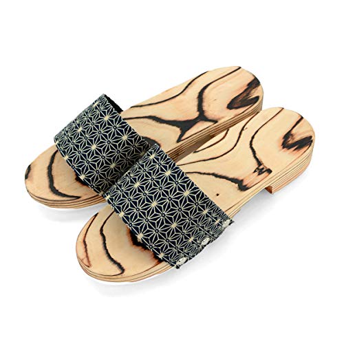 下駄 日田下駄 日本製 杉 レディース 杉素焼き 竹ぶみ式 健康ばき モード下駄 麻の葉柄 95