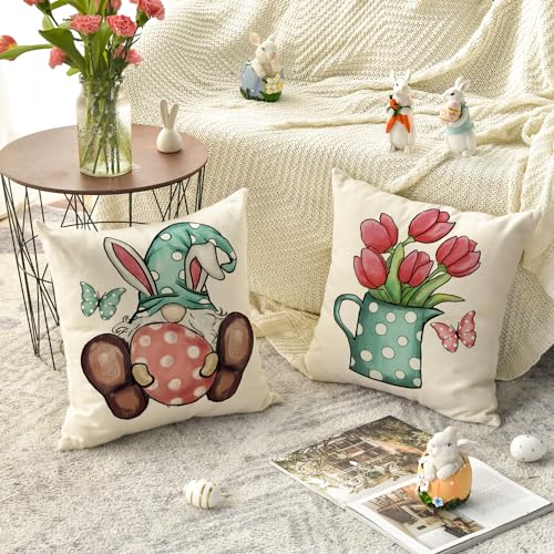 Avoincolorlifehappyeasterhellospringgnomeflowerthrowpillowcovers18x18inchcushioncasedecorationforsofacouchsetof4  Urban Country Home Decor Avoin colorlife happy easter hello spring gnome flower throw pillow covers 18 x 18 inch cushion case decoration for sofa couch set of 4  urban country home decor