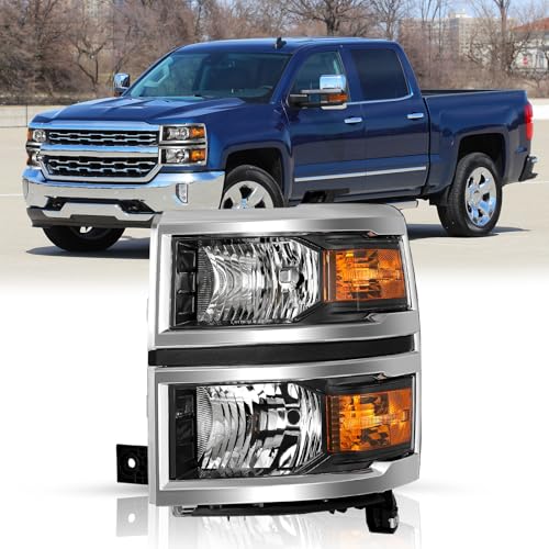 Image of TUSDAR Upgraded Lens Headlights Assembly Fit for 2014 2015 Chevy Silverado
