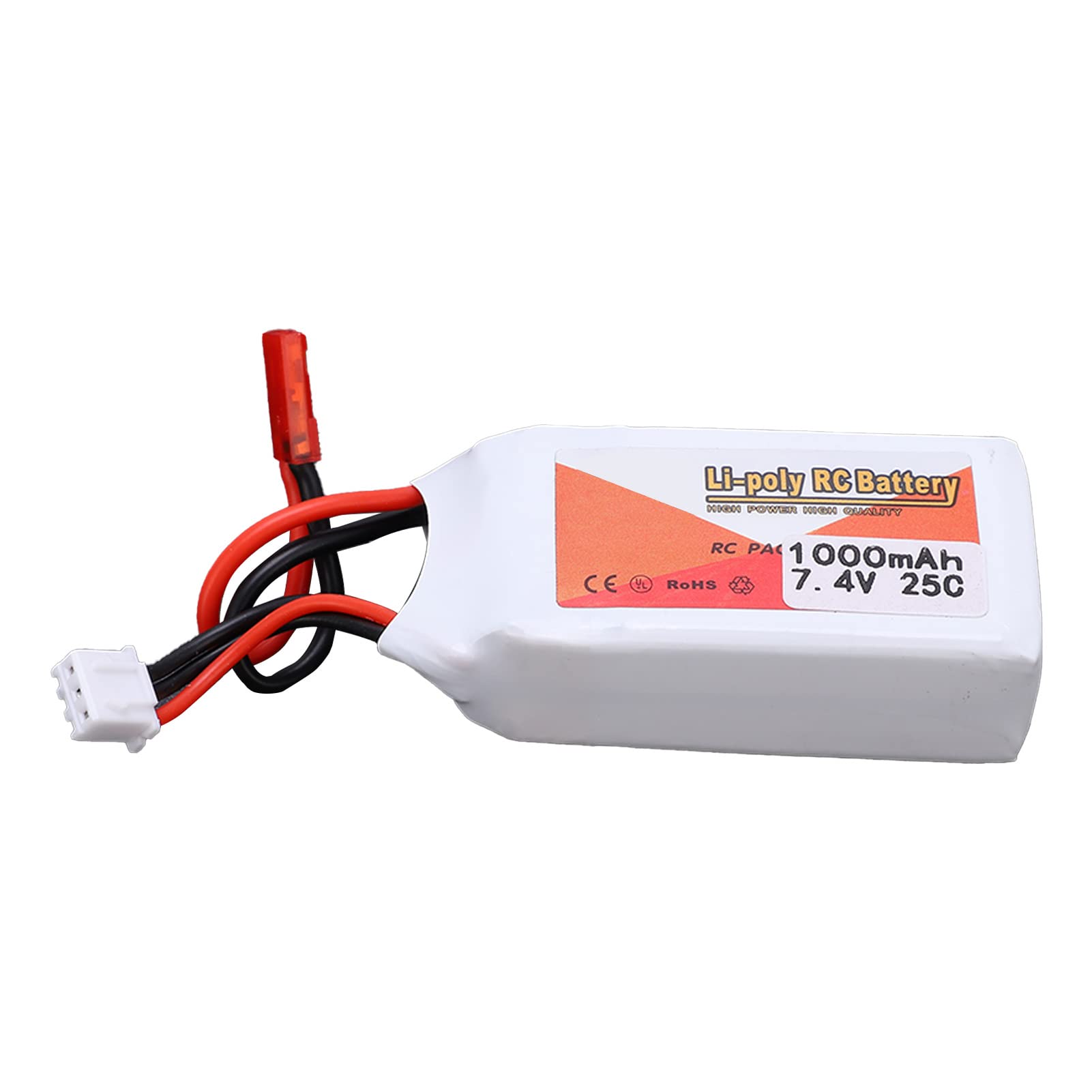 7.4V 1000mAh 25C Li‑Polymer Lipo Rechargeable Battery JST Plug for RC Cars Boats Helicopter
