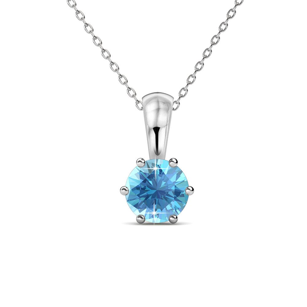 Birthstone Necklace Made with Swarovski Crystals, Necklace Women, Mum Necklaces, Gift for her, Gifts for Wife, Birthday Gifts for Her, Mum Gifts, 925 Sterling Silver or 18ct White Gold Plated